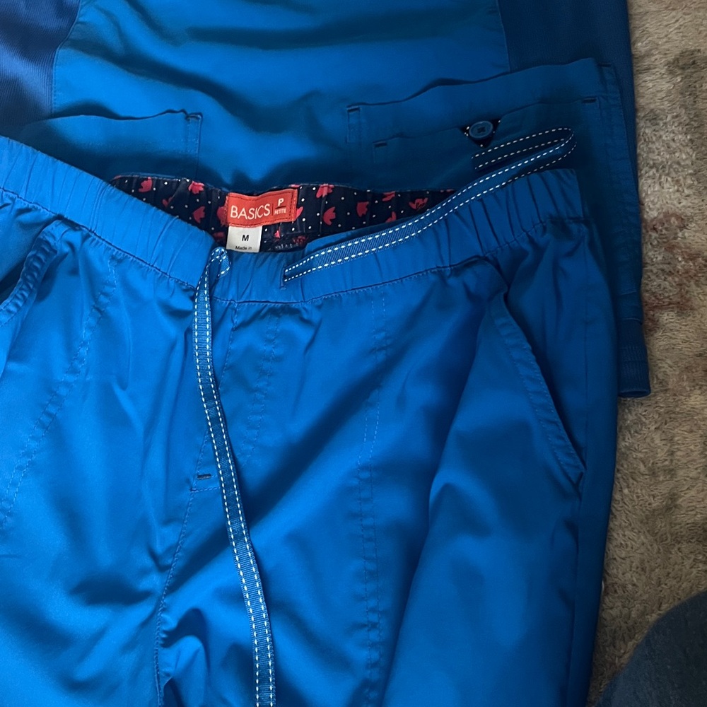 Royal Blue Scrub Set with Floral Lining by Koi - Picture 3 of 5